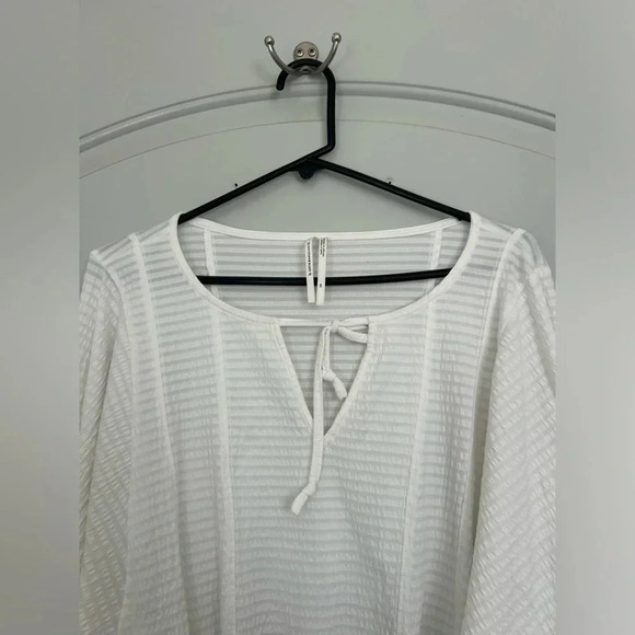 Anthropologie Rebecca smocked top puff sleeves white size small - Picture 7 of 12